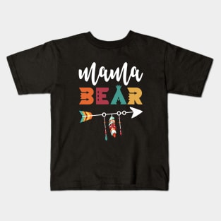 Mama Bear Family Love Heart Mama Kids T-Shirt